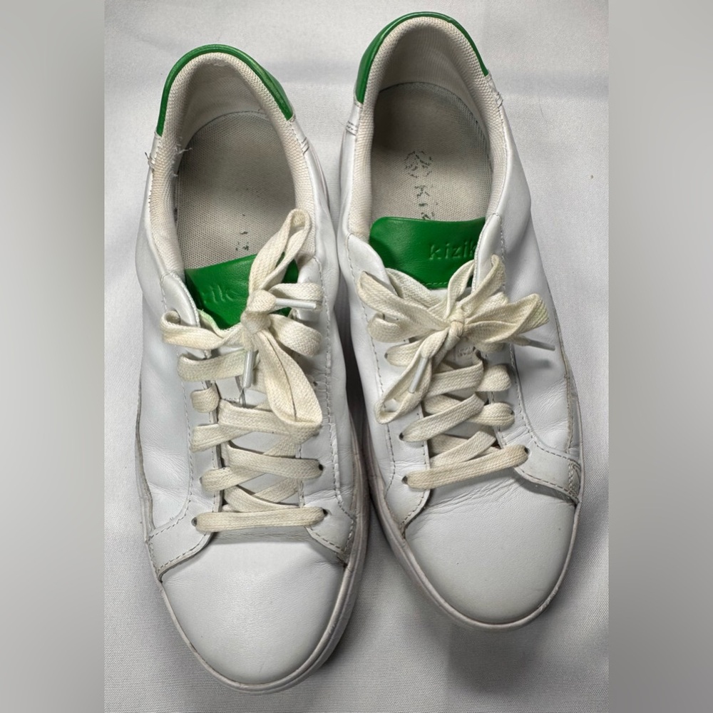Kizik Athens Hands-Free Sneakers | White/Green | Men’s 7 / Women’s 8.5